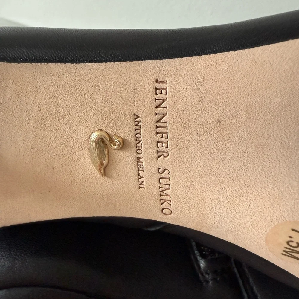 New ANTONIO MELANI Leather Sleek Black Heeled Boots - Picture 7 of 13